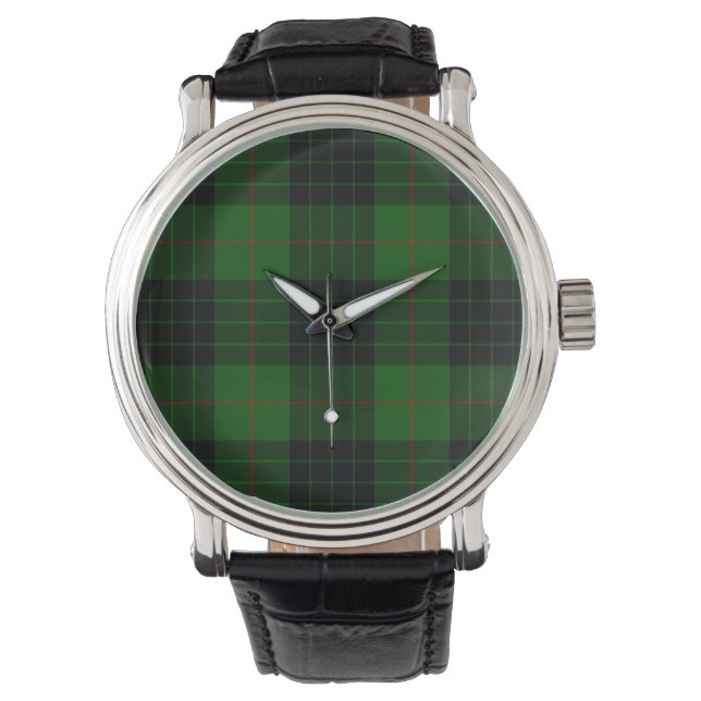 Gunn tartan grönt Black plaid Armbandsur (Framsida)