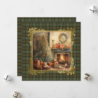 Gunn Weathered Scottish Tartan Christmas Julkort