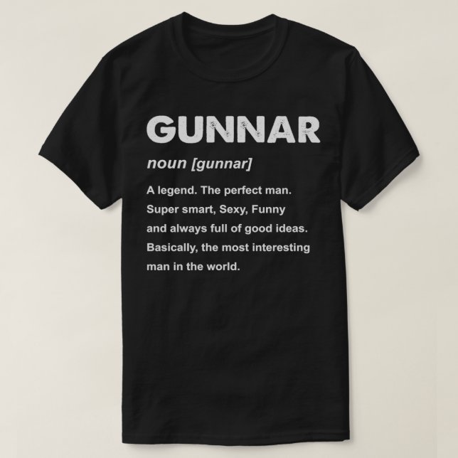 Gunnar Namn Gift Pullover T Shirt (Design framsida)