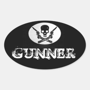 Gunner Sticker Ovalt Klistermärke