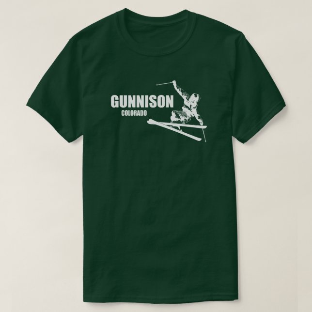 Gunnison Colorado Skidåkare T Shirt (Design framsida)