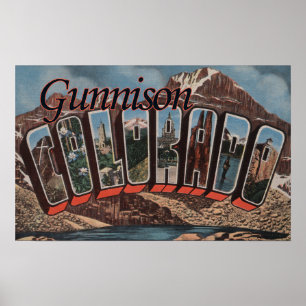 Gunnison Colorado - stora brevplatser Poster
