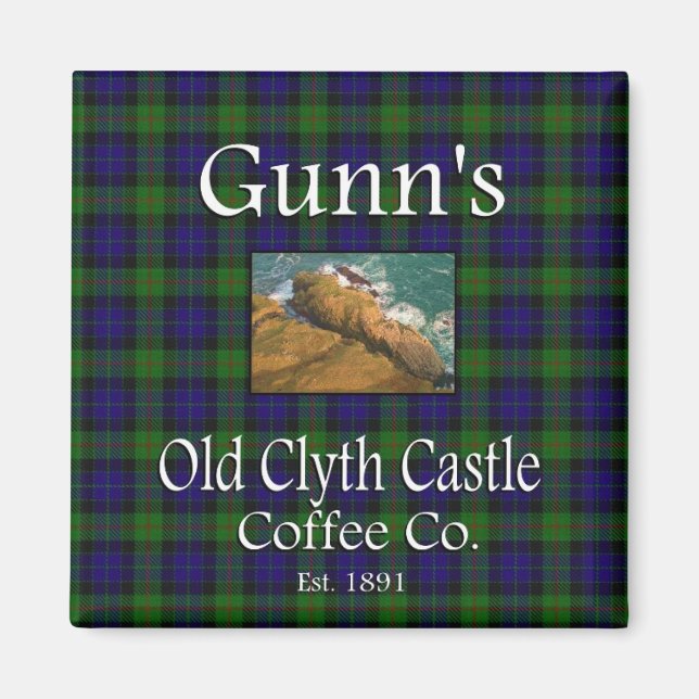 Gunns gamla Clyth Castle Coffee Co. Magnet (Framsidan)