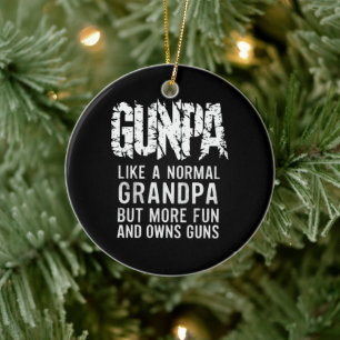 GUNPA Liksom en vanlig farfar men roligare och äge Julgransprydnad Keramik
