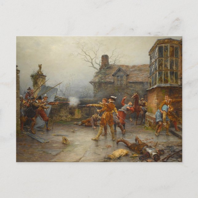 Gunpulver Plot - Last stand at Holbeche House Vykort (Framsida)