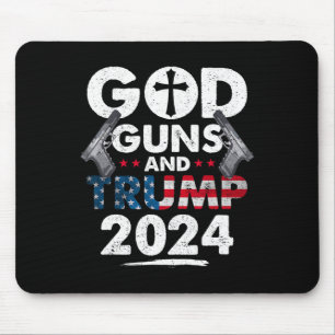 Guns and Trump 2024 USA American Flagga Musmatta