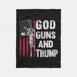 Guns and Trump 2nd Amendment Flagga Ar15 American Fleecefilt