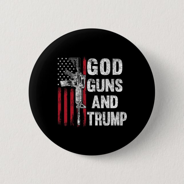 Guns and Trump 2nd Amendment Flagga Ar15 American  Knapp (Framsida)