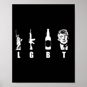 Guns Beer Trump 2020 - Trump Pence Maga Poster