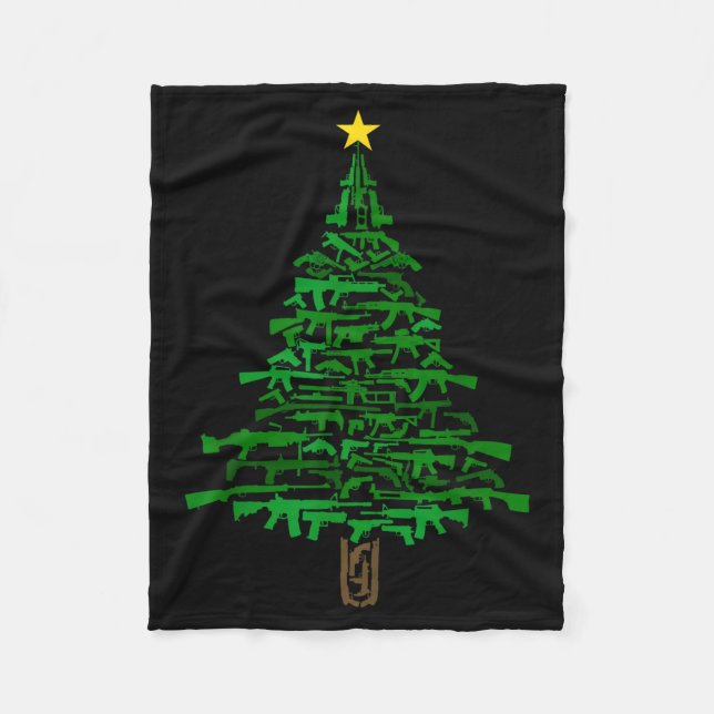 Guns Christmas Tree - Xmas Gift For Guns Lover  Fleecefilt (Framsidan)
