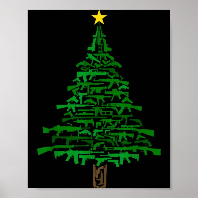 Guns Christmas Tree - Xmas Gift For Guns Lover  Poster (Framsidan)