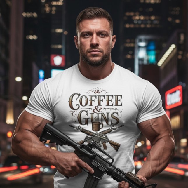 Guns & Coffee T Shirt (Skapare uppladdad)
