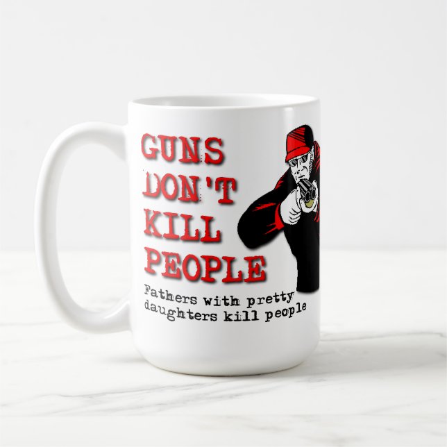 Guns Döda inte People Funny Mug Kaffemugg (Vänster)
