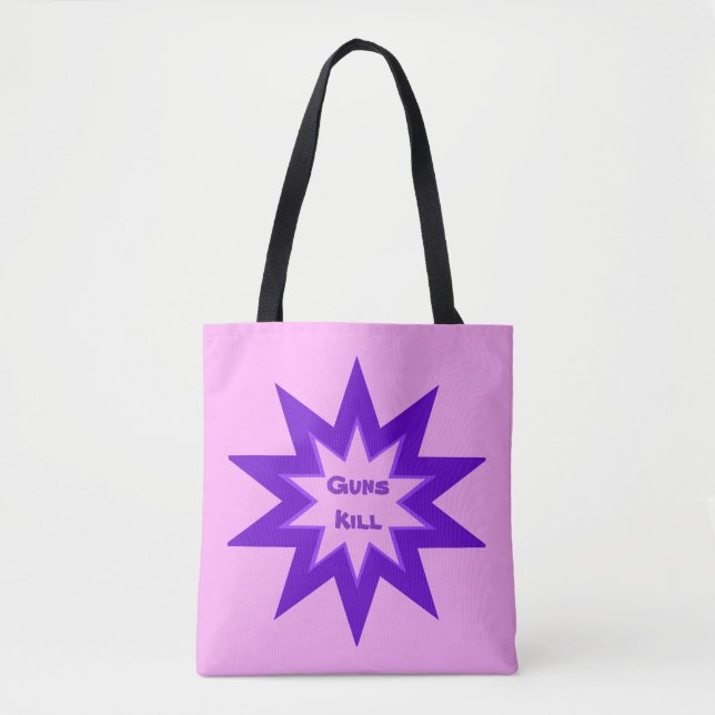 Guns Döda Rosa and Lila Tote Bag Tygkasse (Framsida)