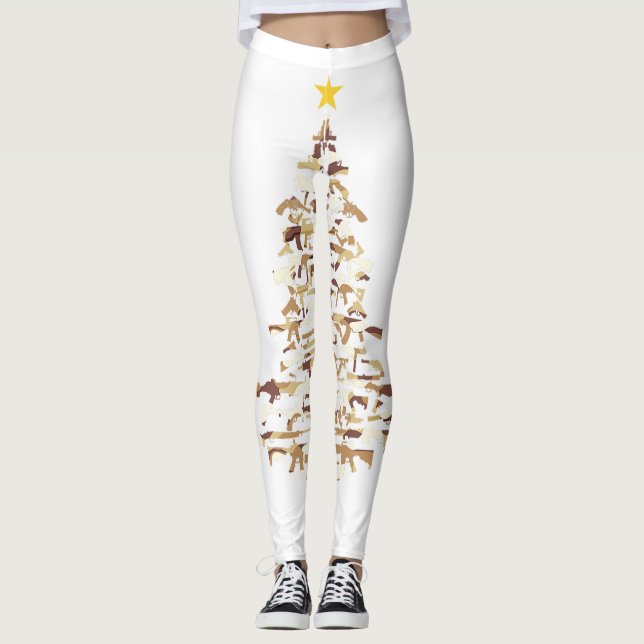 Guns Julgran - Camo Print Julafton Gift for Gun Leggings (Framsida)