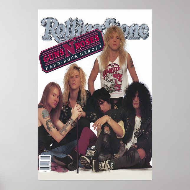 Guns N Roes's 1988 Rolling Stone Magazine Omslag Poster (Framsidan)