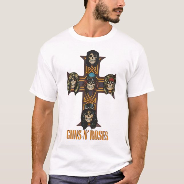 Guns N' Roses Appetite for Destruction Skull Cross T Shirt (Framsida)
