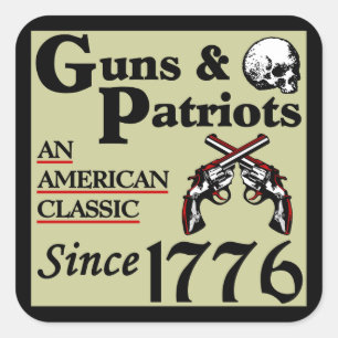 Guns & Patriots Fyrkantigt Klistermärke