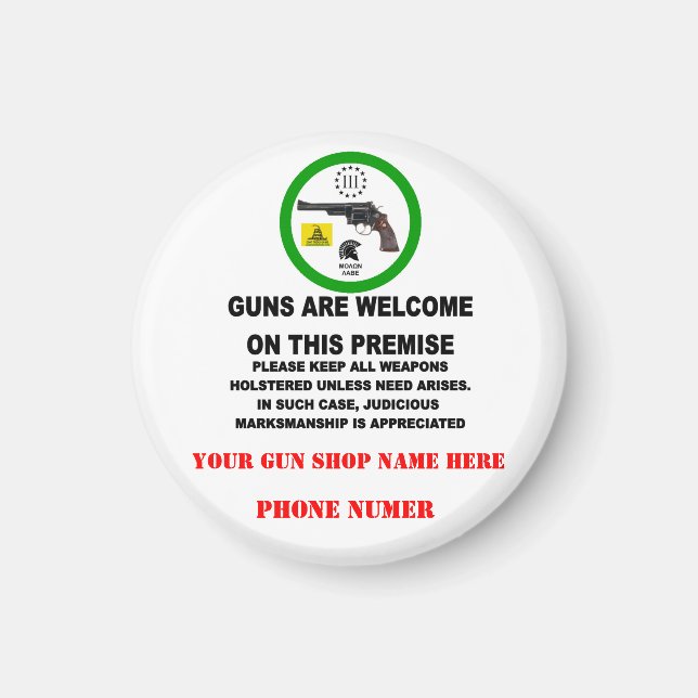 GUNS WELCOME MAGNET (Framsidan)