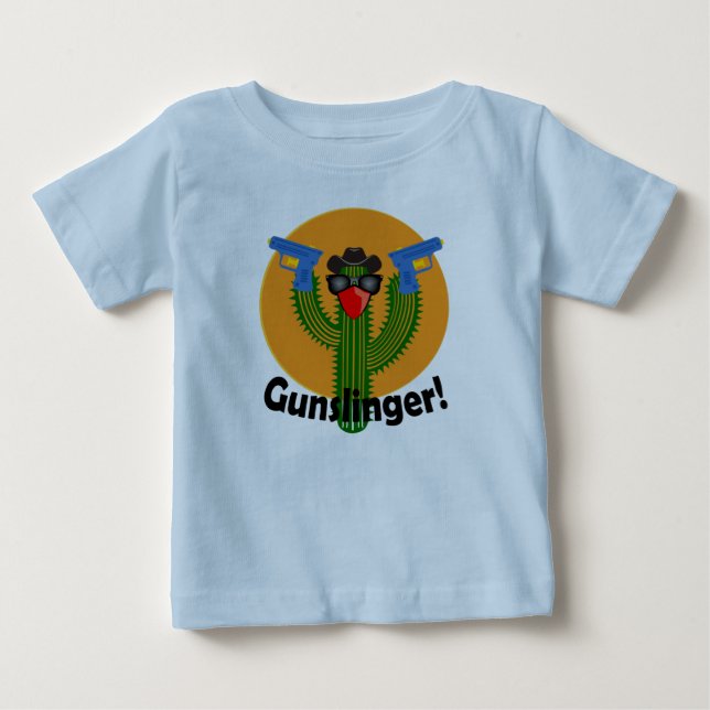Gunslinger Cactus Design - Baby Fine Jersey T-Shir T Shirt (Framsida)
