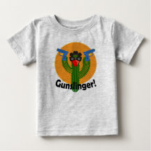 Gunslinger Cactus Design - Baby Fine Jersey T-Shir