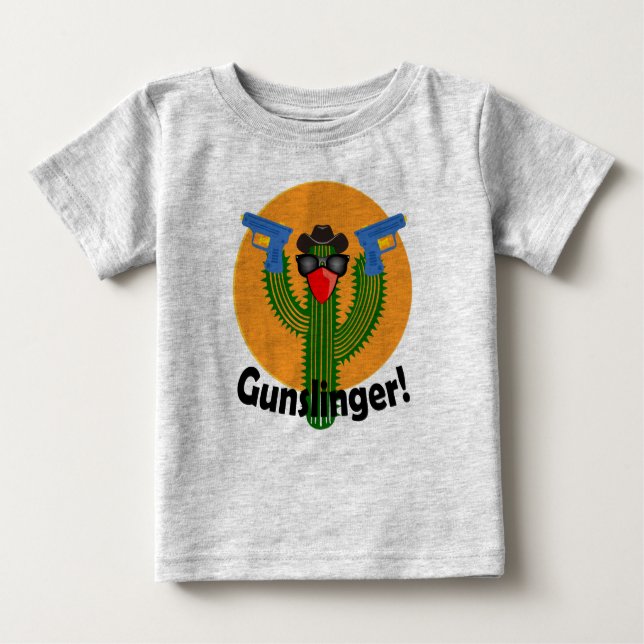 Gunslinger Cactus Design - Baby Fine Jersey T-Shir T Shirt (Framsida)