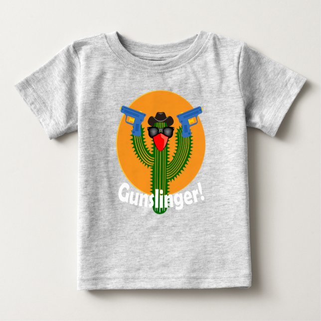 Gunslinger Cactus Design - Baby Fine Jersey T-Shir T Shirt (Framsida)