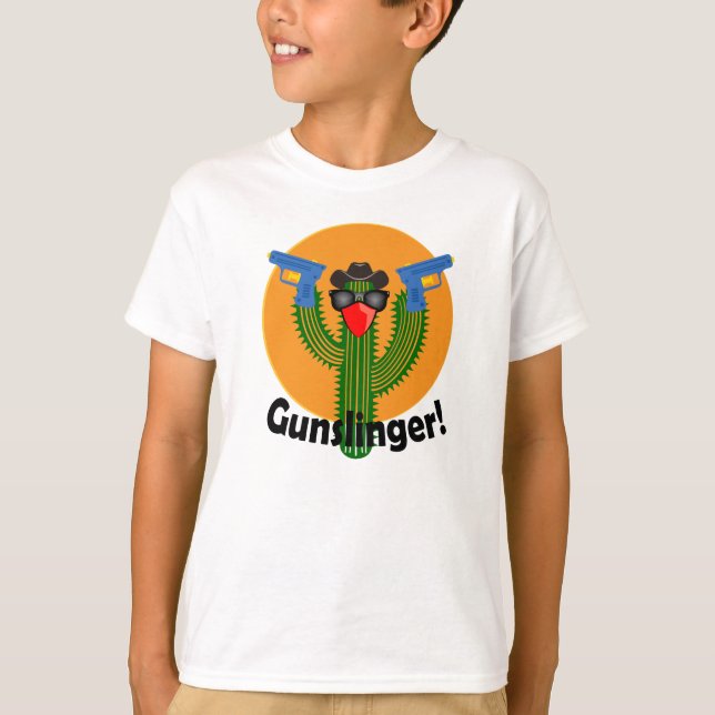 Gunslinger Cactus Design - Kids Basic T-Shirt (Framsida)