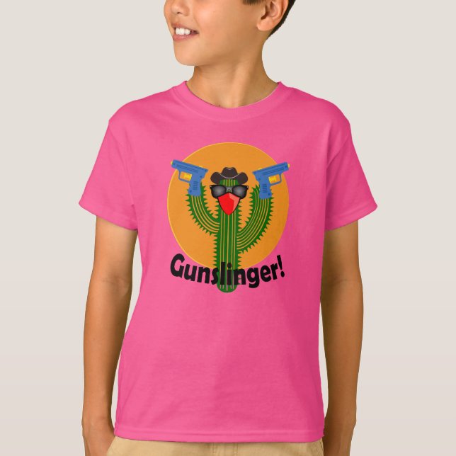 Gunslinger Cactus Design - Kids Basic T-Shirt (Framsida)