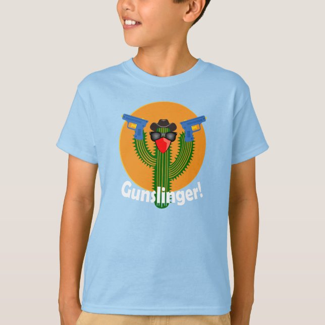 Gunslinger Cactus Design - Kids Basic T-Shirt (Framsida)