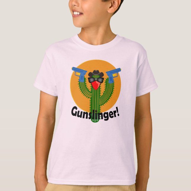 Gunslinger Cactus Design - Kids Basic T-Shirt (Framsida)