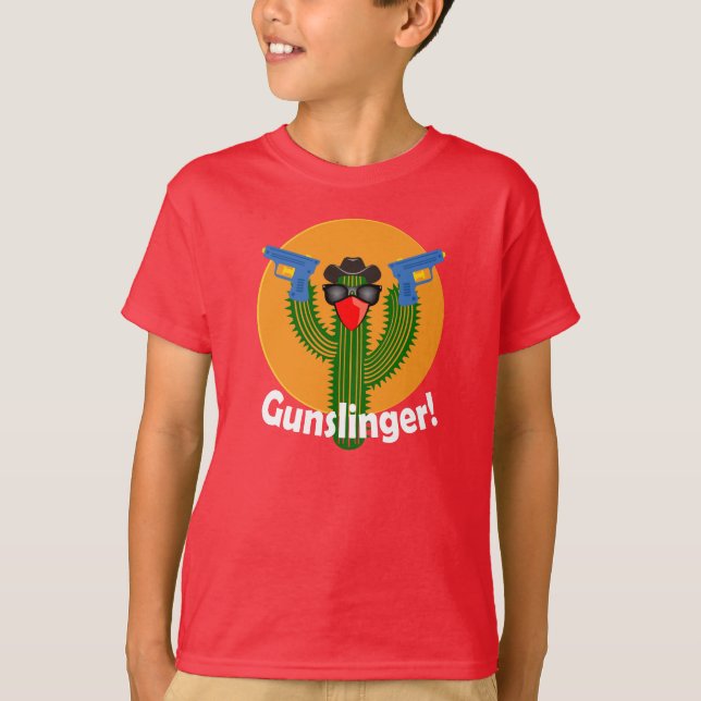 Gunslinger Cactus Design - Kids Basic T-Shirt (Framsida)