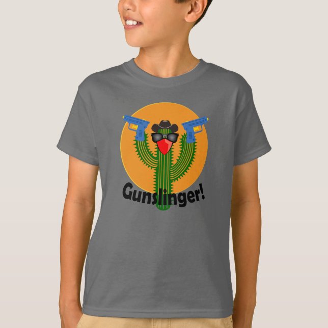 Gunslinger Cactus Design - Kids Basic T-Shirt (Framsida)