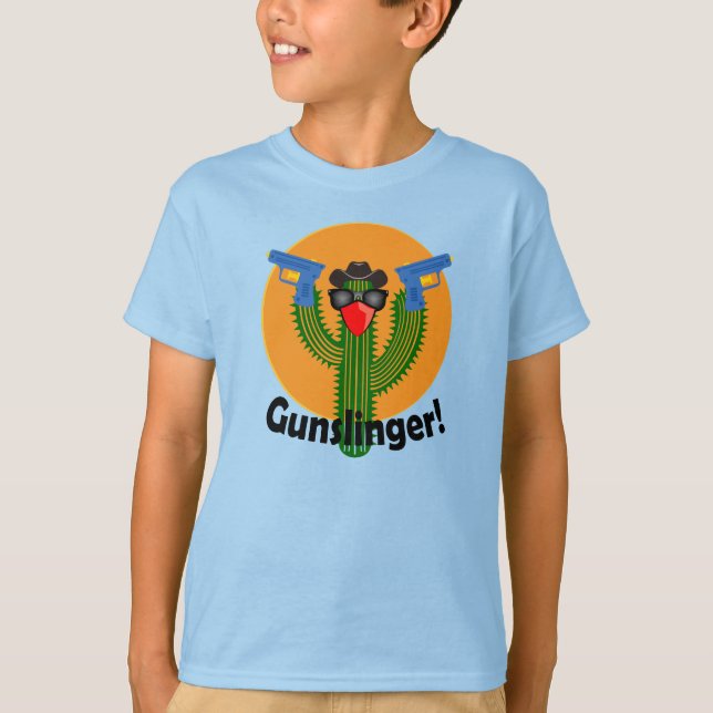 Gunslinger Cactus Design - Kids Basic T-Shirt (Framsida)
