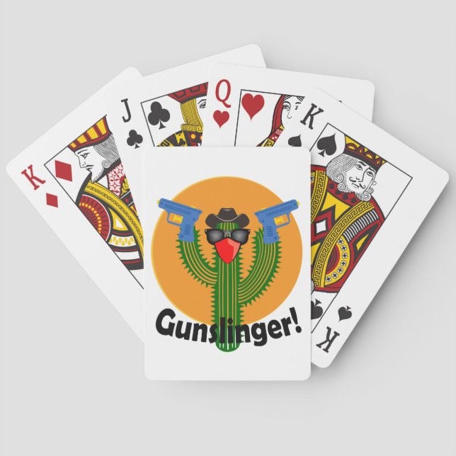Gunslinger Cactus Design - Spelkort, standard Casinokort (Baksidan)