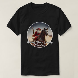 Gunslinger Jultomten Riding Horse jul T Shirt