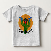 Gunslinger Kactus Design - Baby Fine Jersey T-Shir