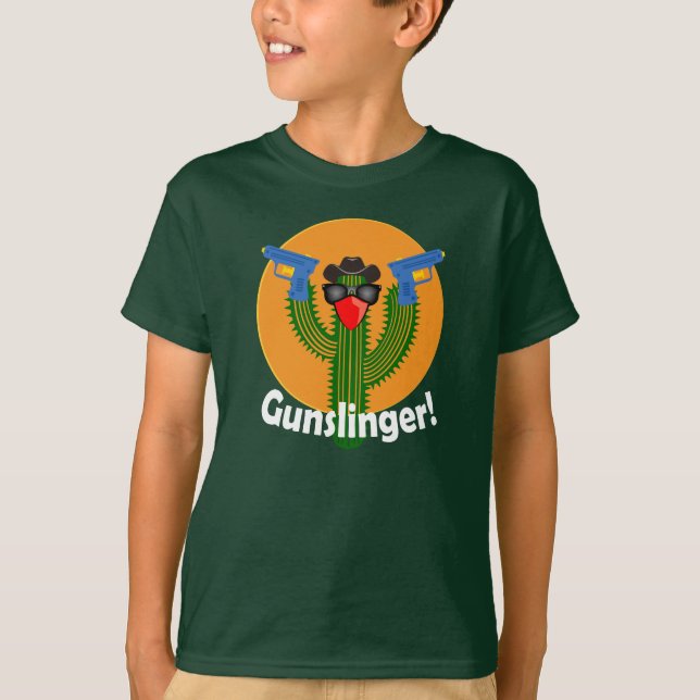 Gunslinger Kactus Design - Barn Basic T-Shirt (Framsida)