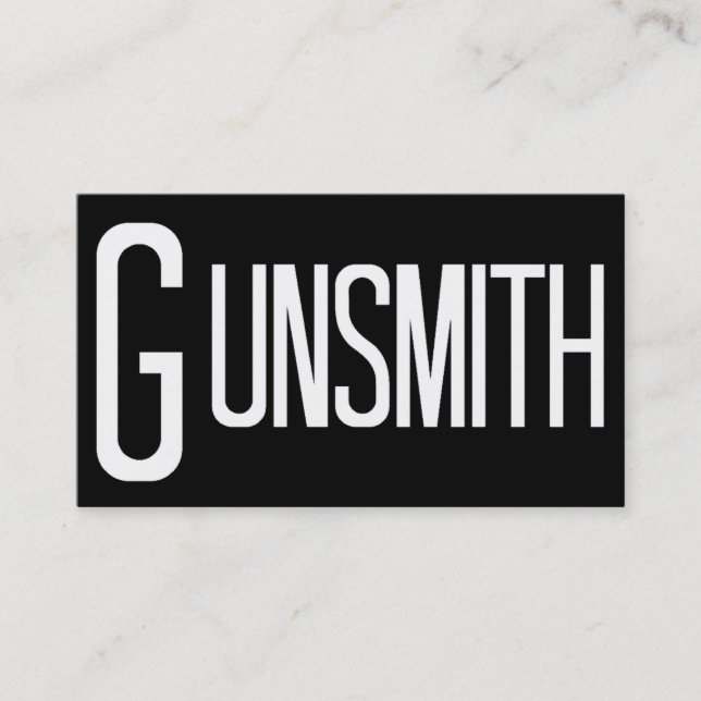 Gunsmith Black Simple Affärskort Visitkort (Framsida)