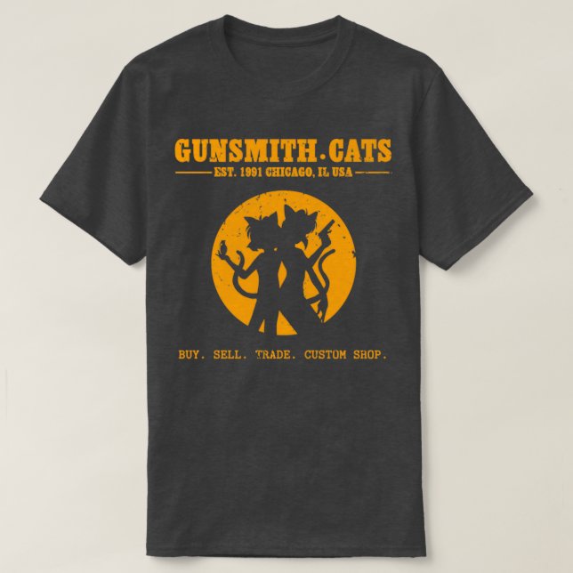 Gunsmith Cats Shop orange T Shirt (Design framsida)