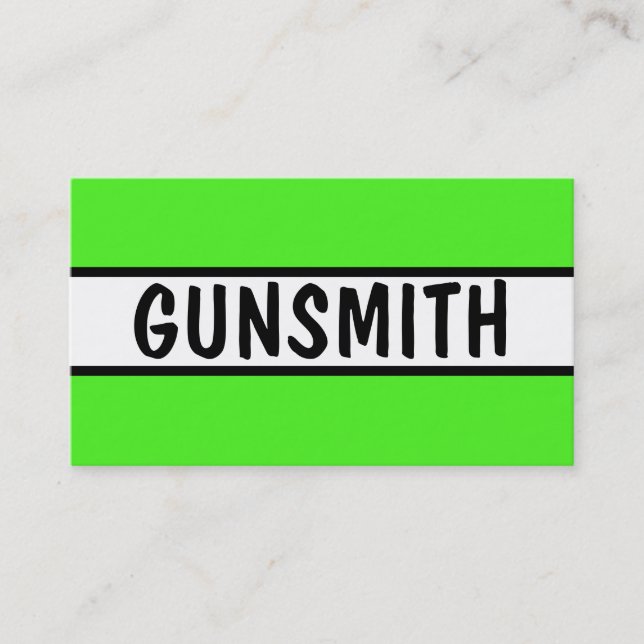 Gunsmith Neon Grönt Visitkort (Framsida)