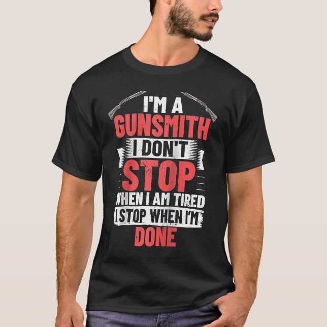 Gunsmithing Weapon Gunsmith Guns Maker citerar Rag T Shirt (Framsida)