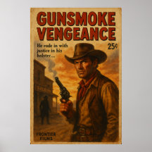 GunSmoVengeance - Vintage Western Movie Poster