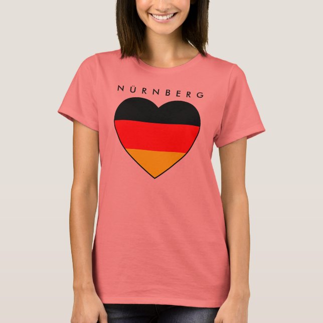 Günstiges Nürnberg-Herz-Shirt Deutschland WM 2010 T Shirt (Framsida)