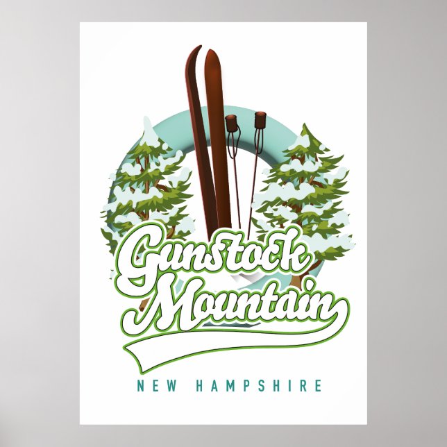 Gunstock Mountain New Hampshire ski poster (Framsidan)