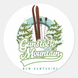 Gunstock Mountain New Hampshire ski poster Runt Klistermärke