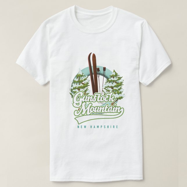 Gunstock Mountain New Hampshire ski poster T Shirt (Design framsida)