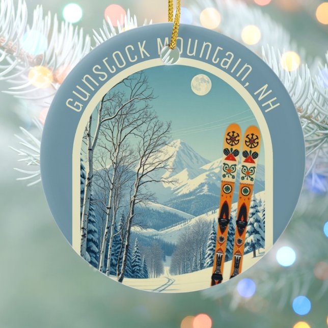 Gunstock Mountain New Hampshire ski souvenir  Julgransprydnad Keramik (Skapare uppladdad)