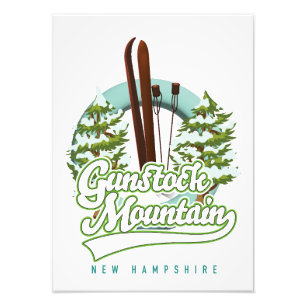 Gunstock Mountain New Hampshire skidisplayreklam Fototryck