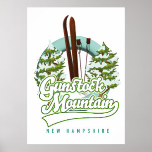 Gunstock Mountain New Hampshire skidisplayreklam Poster